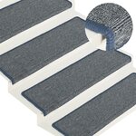 vidaXL Tapis d'escalier 15 Pièces 65x21x4 cm Violet et bleu