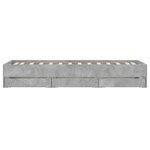 vidaXL Cadre de lit et tiroirs gris béton 90x200 cm bois d'ingénierie