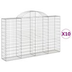 vidaXL Paniers à gabions arqués 10 Pièces 200x30x120/140 cm Fer galvanisé