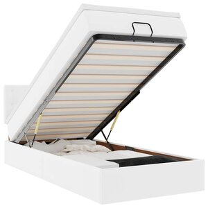 VidaXL Lit ottoman avec matelas blanc 100x200 cm similicuir