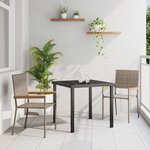 vidaXL Chaises empilables de jardin 2 Pièces Gris  Marron