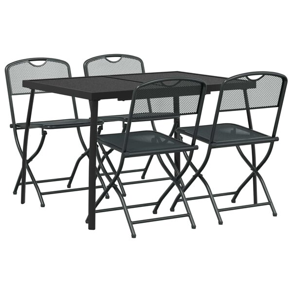 vidaXL Ensemble de meubles d'extérieur 5 Pièces Anthracite Fer et Acier