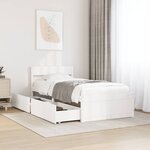vidaXL Cadre de lit sans matelas blanc 90x190 cm bois de pin massif