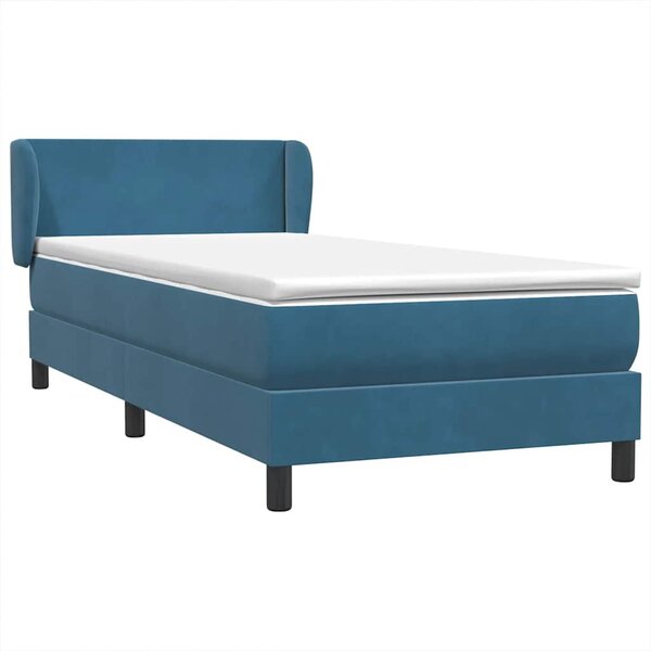 vidaXL Sommier à lattes de lit et matelas bleu foncé 80x220 cm velours