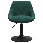 vidaXL Chaises pivotantes à manger lot de 6 vert foncé velours