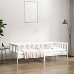 vidaXL Lit de jour Blanc 80x200 cm Bois de pin massif