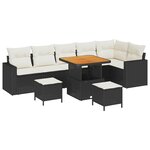 vidaXL Ensemble de canapé de jardin 9 Pièces Noir polyrotin