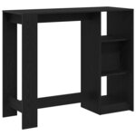 vidaXL Table de bar Chêne noir 124 x 46 x 103.5 cm Bois d'ingénierie