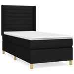 vidaXL Sommier à lattes de lit et matelas Noir 80x200 cm Tissu