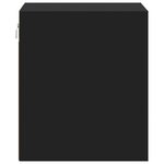 vidaXL Tables de chevet murales avec lumières LED 2 Pièces noir