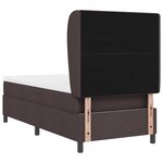 vidaXL Lit à ressorts avec matelas Marron foncé 90 x 200 cm tissu