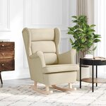 vidaXL Chaise à bascule crème 74x90x102 cm tissu