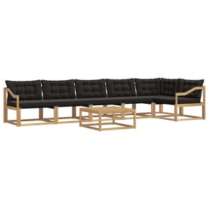 vidaXL Ensemble de canapés d'extérieur 7 pc Blanc et noir