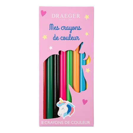 8 Crayons De Couleur Licorne - Draeger paris