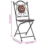vidaXL Chaises de bistrot mosaïque 2 Pièces Marron Céramique