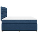 vidaXL Sommier à lattes de lit avec matelas Bleu 200x200 cm Tissu