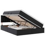 vidaXL Lit avec rangement et LED Noir 140 x 200 cm Cuir synthétique