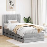 vidaXL Cadre de lit avec rangement et tête de lit Sonoma gris