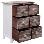 vidaXL Armoire latérale et 6 tiroirs Marron 60x30x75 cm Bois Paulownia