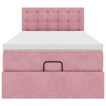 vidaXL Cadre de lit ottoman avec matelas rose 90x200 cm velours