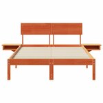 vidaXL Cadre de lit avec tables de chevet avec tête de lit Marron cire
