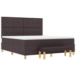 vidaXL Lit à ressorts avec matelas Marron foncé 180 x 200 cm tissu