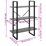vidaXL Bibliothèque gris 80x30x105 cm bois d'ingénierie