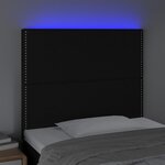 vidaXL Tête de lit à LED Noir 80x5x118/128 cm Tissu