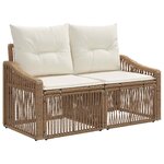 vidaXL Ensemble de canapé de jardin 10 Pièces Beige polyrotin