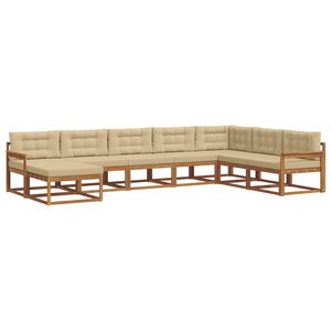 vidaXL Ensemble de canapés d'extérieur 8 pc Naturel et Beige