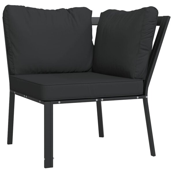 vidaXL Chaise de jardin avec coussins gris 76x76x79 cm acier