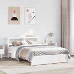 vidaXL Cadre de lit avec tête de lit sans matelas blanc 150x200 cm