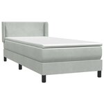 vidaXL Sommier à lattes de lit et matelas gris clair 80x210 cm velours