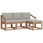 vidaXL Ensemble de canapés d'extérieur 4 pc Gris Naturel et Clair
