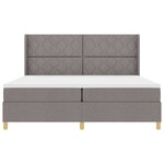 vidaXL Lit à Ressorts avec matelas Taupe 200 x 200 cm tissu