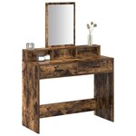 vidaXL Table de Toilette avec tiroir Chêne fumé 100 x 41 x 140 cm