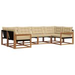 vidaXL Ensemble de canapés d'extérieur 6 Pièces Naturel et Beige