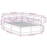 vidaXL Lit bibliothèque sans matelas cire marron 135x190 cm pin massif