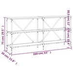 vidaXL Table console chêne marron 160x30x75cm bois d'ingénierie et fer