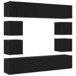 vidaXL Ensemble de meuble TV de 6 pièces   suspendu  en bois d'ingénierie couleur chêne noir