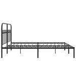 vidaXL Cadre de lit métal avec tête de lit noir 183x203 cm