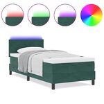 vidaXL Lit à ressorts avec matelas Vert foncé 90 x 200 cm Velours