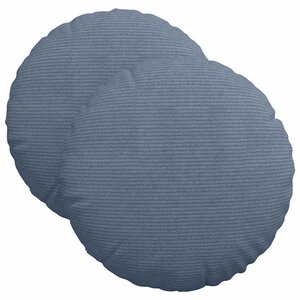 vidaXL Coussins de siège 2 pc Tissu en velours côtelé Bleu Ø 40 cm