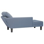 vidaXL Chaise longue avec coussin bleu tissu en velours côtelé