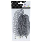 6 plumes à motifs noirs et blancs