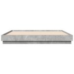 vidaXL Cadre de lit avec lumières LED gris béton 180x200 cm