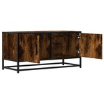 vidaXL Meuble TV chêne fumé 80x34 5x40 cm bois d'ingénierie et métal