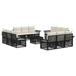 vidaXL Ensemble de canapé de jardin 13 pc Noir polyrotin