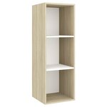 vidaXL Meuble TV mural Blanc chêne sonoma 37x37x107 cm Bois ingénierie