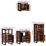 vidaXL Ensemble de mobilier de salle de bain avec étagère 4 Pièces